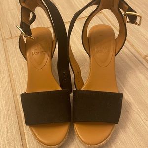 J Crew espadrille black wedge